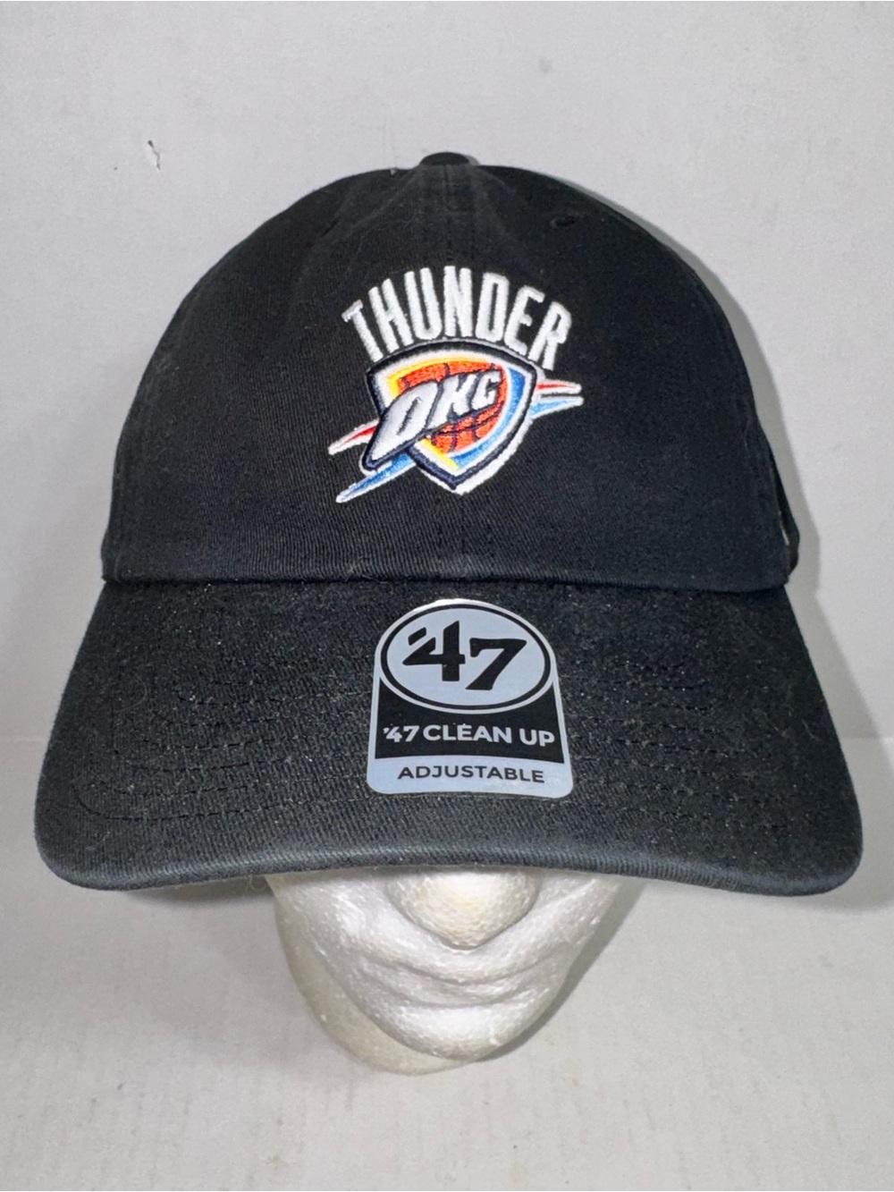 Oklahoma City Thunder 47 Brand Clean Up Hat Black OKC Adjustable Cap